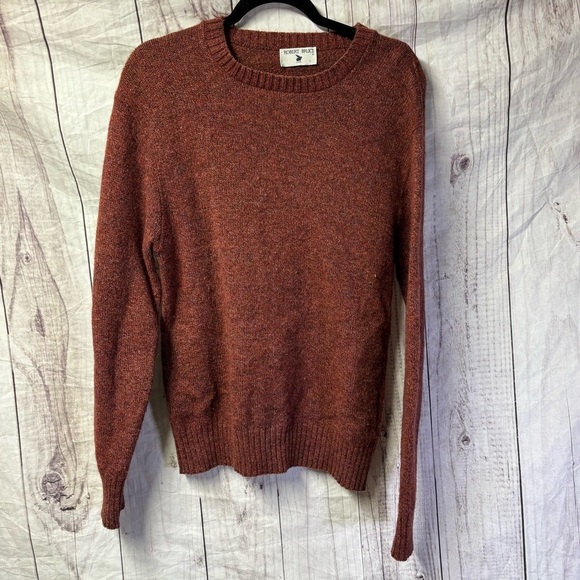 Robert Bruce 100% Lambs Wool Rust Orange Sweater Large - Picture 1 of 6